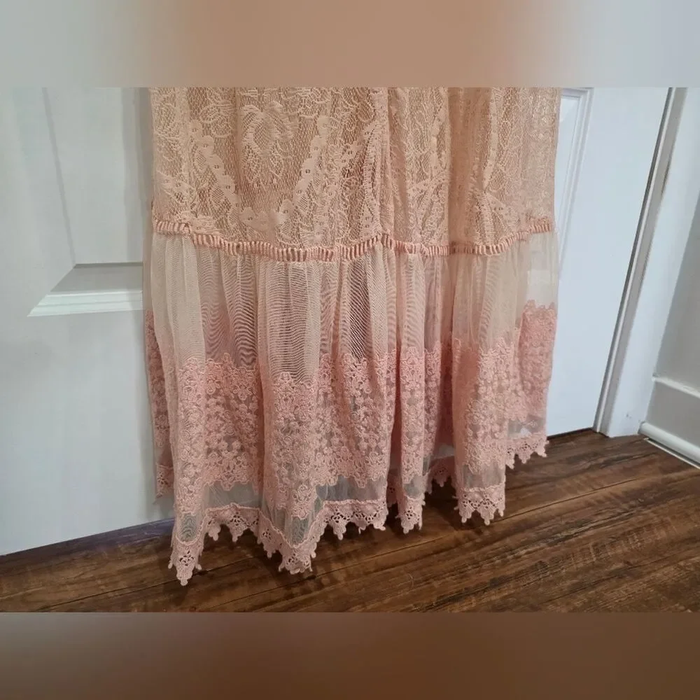 Torrid Blush/peach Lace Maxi Dress